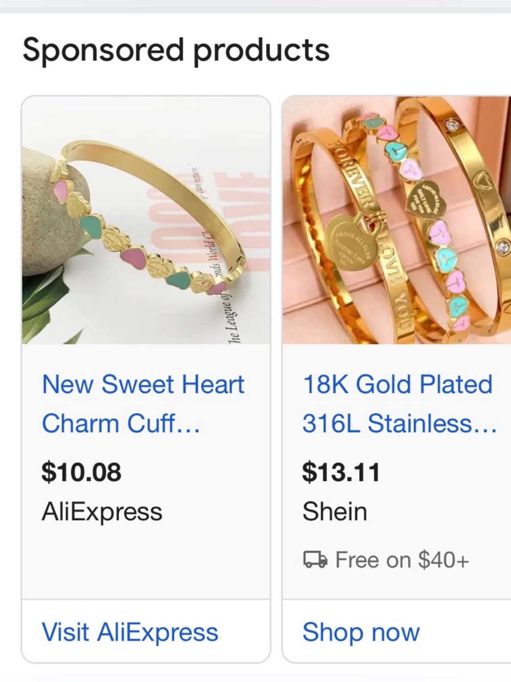 F*A*K*E spotting tips — Tiffany & Co. Gold Heart Charm Bracelet with Pink hearts